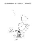 Winding Section in a Slitter Winder for a Fibrous Web and Apparatus for     Bringing a Fastening Means onto the Surface of a Partial Web diagram and image