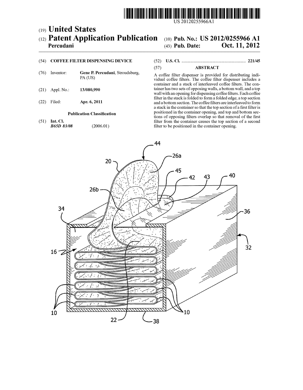 COFFEE FILTER DISPENSING DEVICE - diagram, schematic, and image 01