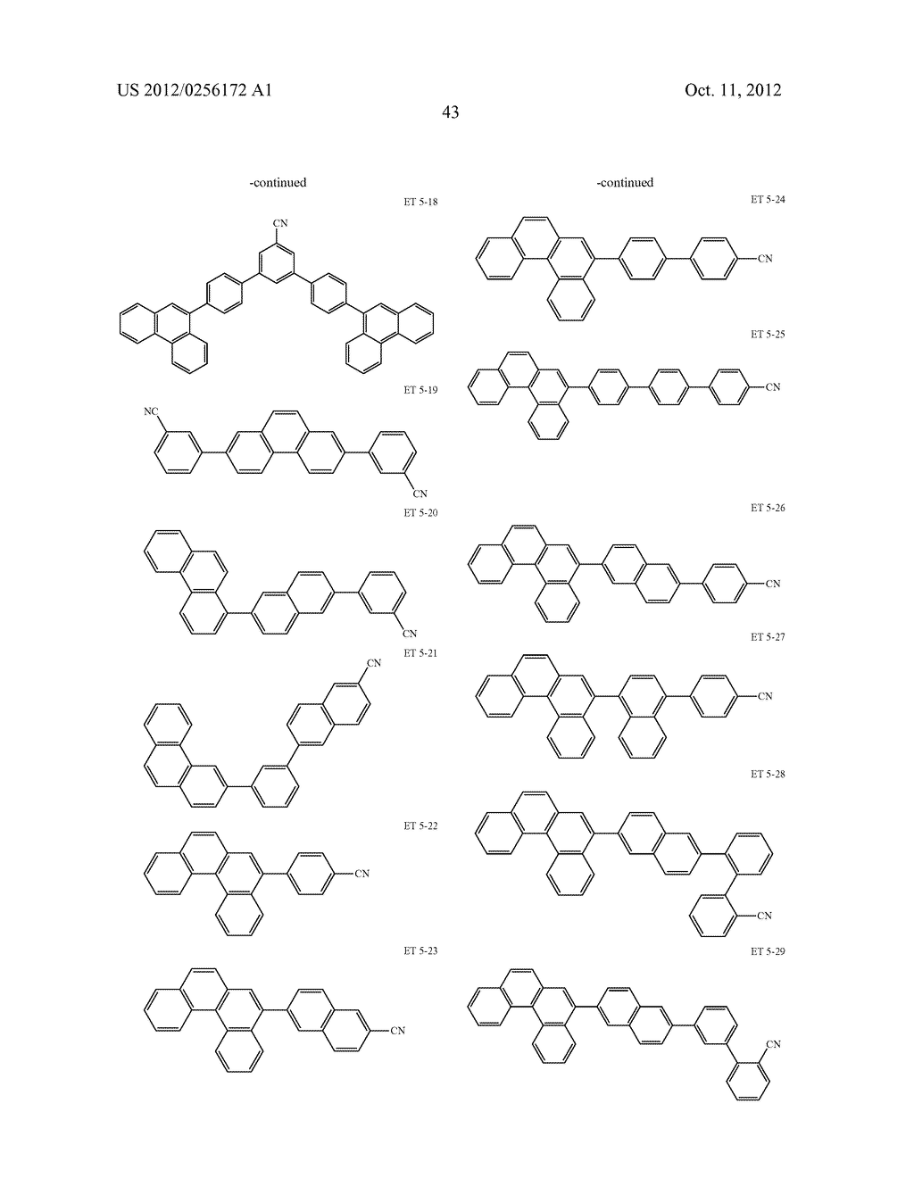 ORGANIC ELECTROLUMINESCENCE DEVICE - diagram, schematic, and image 45