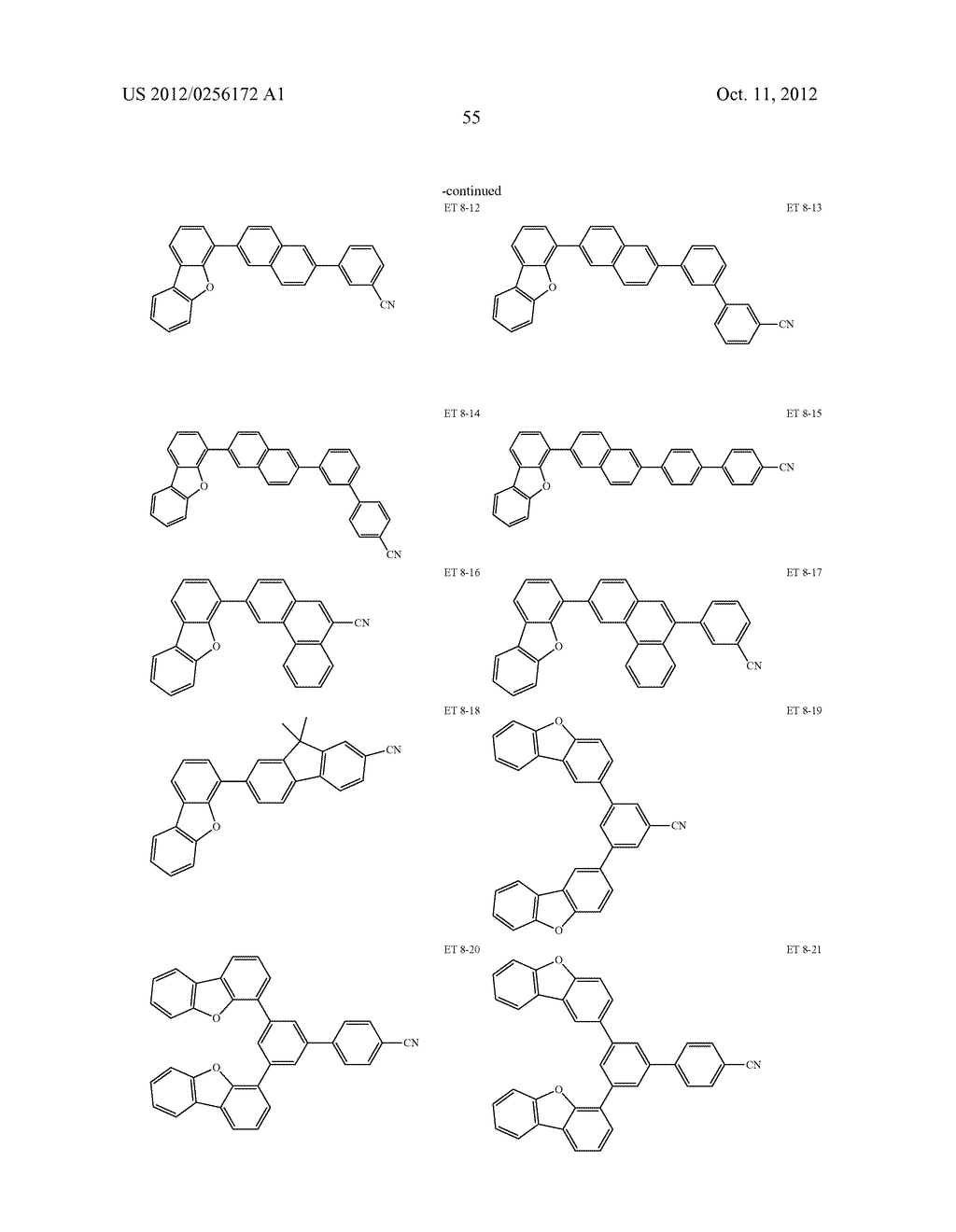 ORGANIC ELECTROLUMINESCENCE DEVICE - diagram, schematic, and image 57