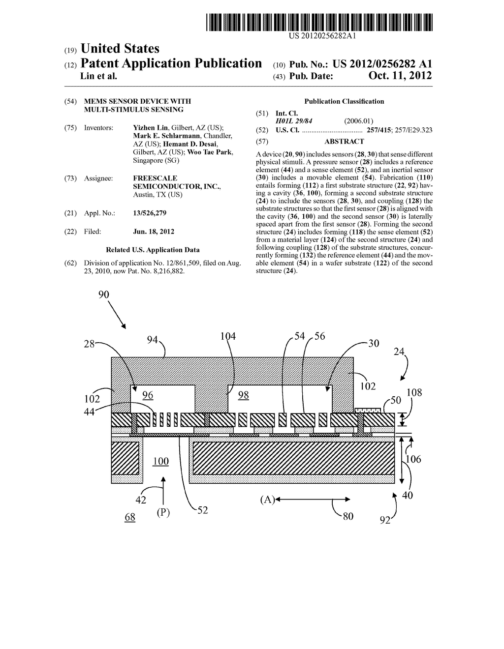 MEMS SENSOR DEVICE WITH MULTI-STIMULUS SENSING - diagram, schematic, and image 01