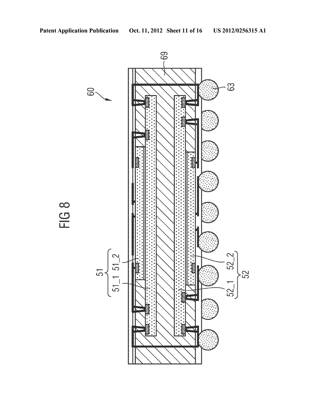 SEMICONDUCTOR CHIP PACKAGE, SEMICONDUCTOR CHIP ASSEMBLY, AND METHOD FOR     FABRICATING A DEVICE - diagram, schematic, and image 12