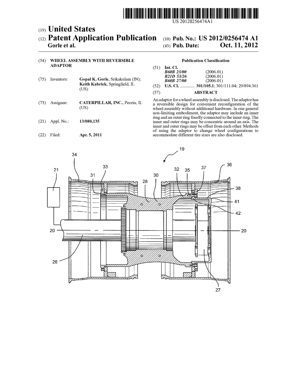 Wheel Assembly with Reversible Adaptor - diagram, schematic, and image 01