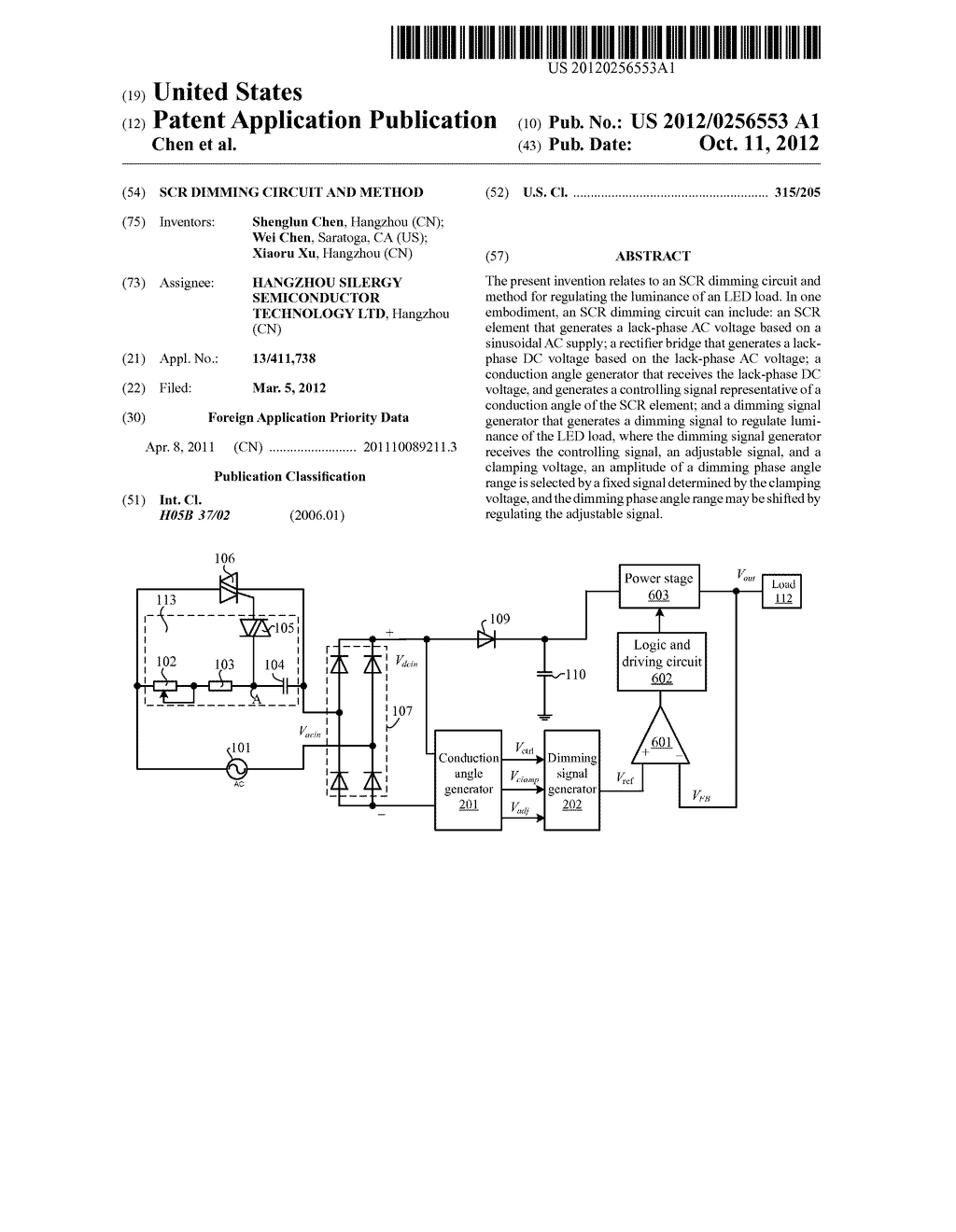 SCR DIMMING CIRCUIT AND METHOD - diagram, schematic, and image 01