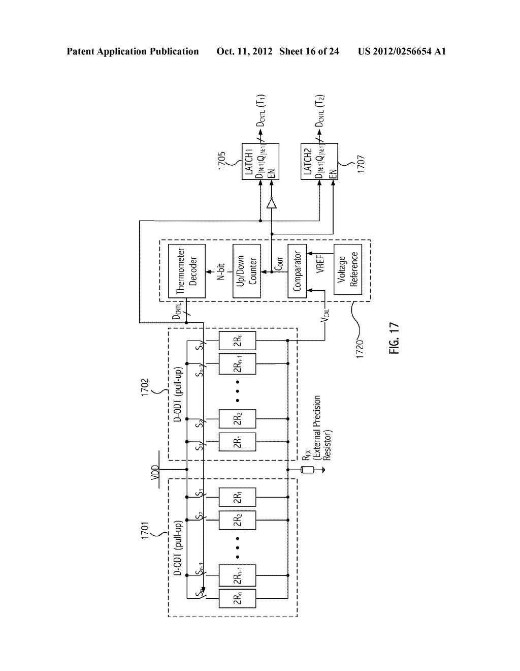 REAL TIME AVERAGED IMPEDANCE CALIBRATION FOR ON-DIE TERMINATION - diagram, schematic, and image 17