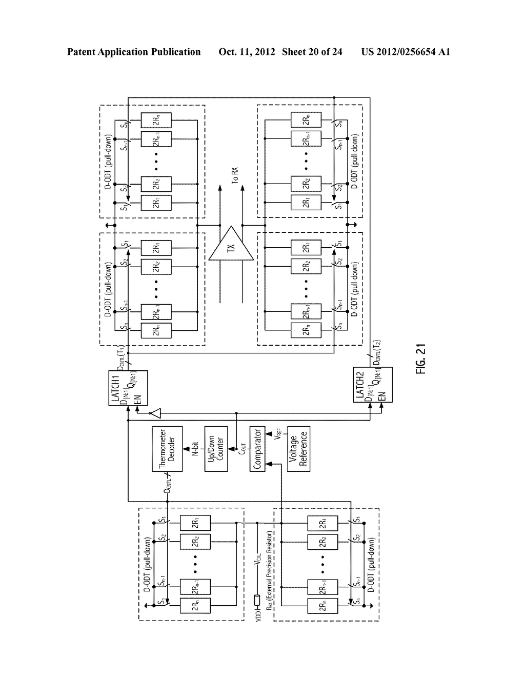 REAL TIME AVERAGED IMPEDANCE CALIBRATION FOR ON-DIE TERMINATION - diagram, schematic, and image 21