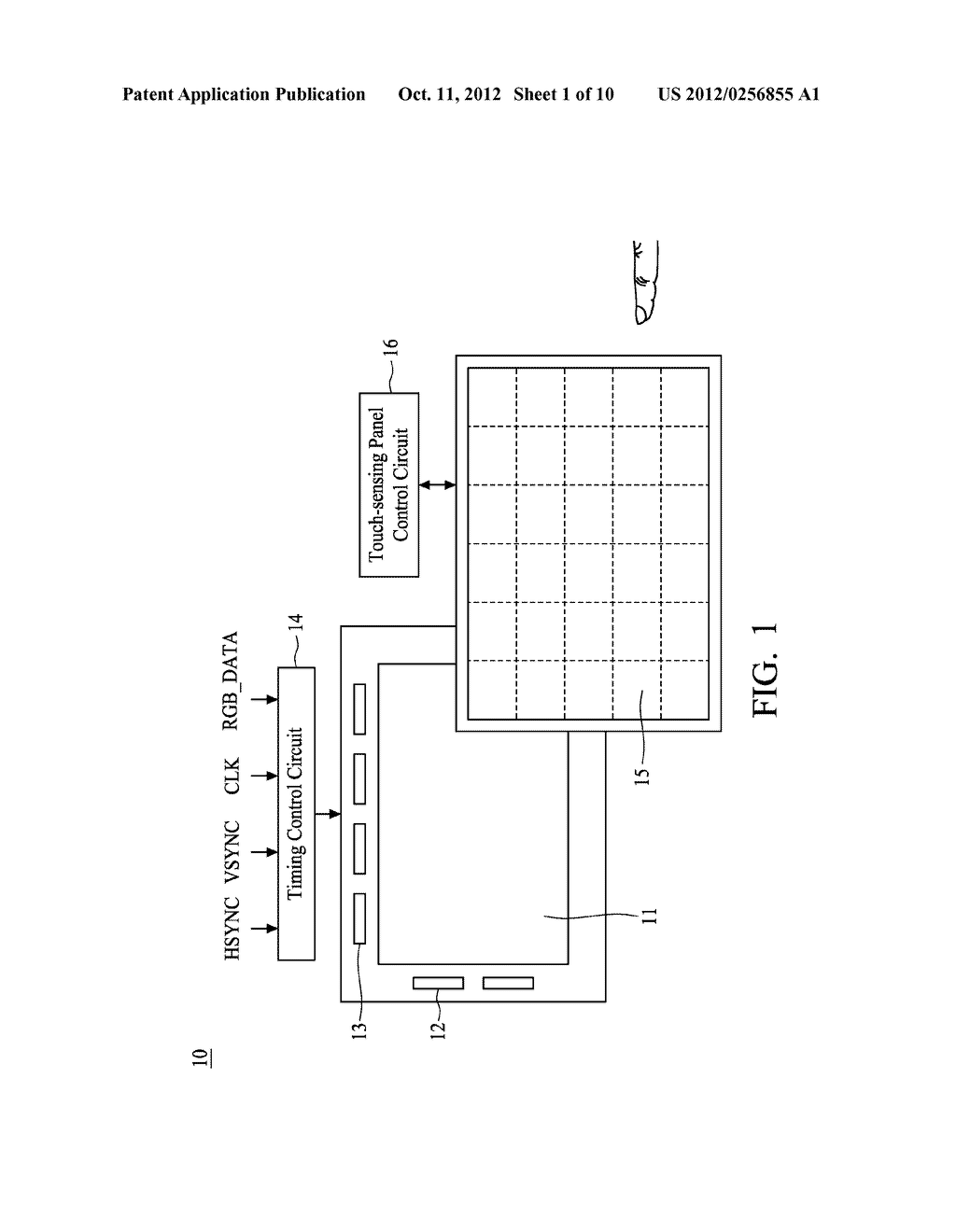 DRIVING AND SENSING METHOD FOR TOUCH-SENSING INPUT DEVICE, AND MODULE     USING THE SAME - diagram, schematic, and image 02