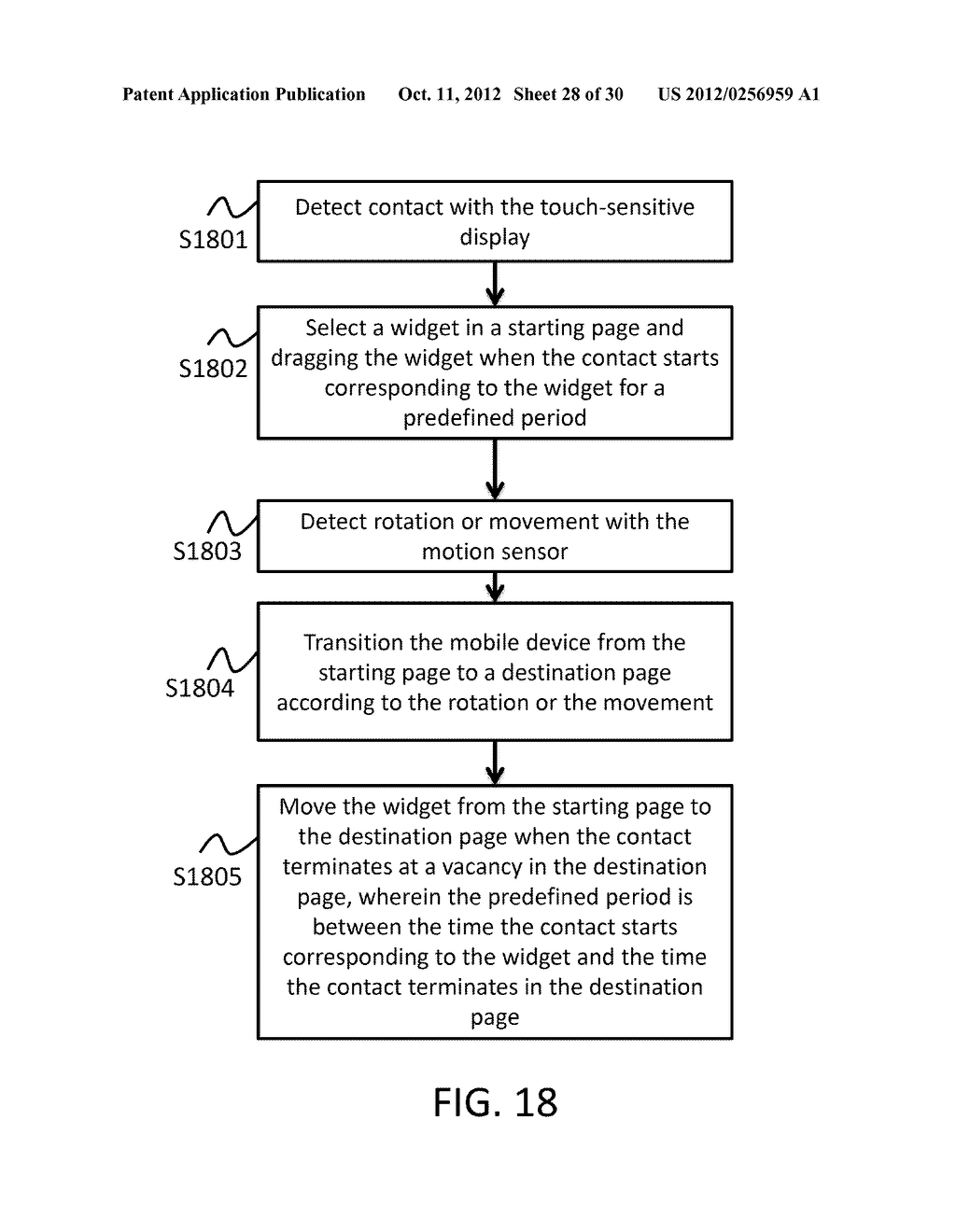 METHOD OF CONTROLLING MOBILE DEVICE WITH TOUCH-SENSITIVE DISPLAY AND     MOTION SENSOR, AND MOBILE DEVICE - diagram, schematic, and image 29