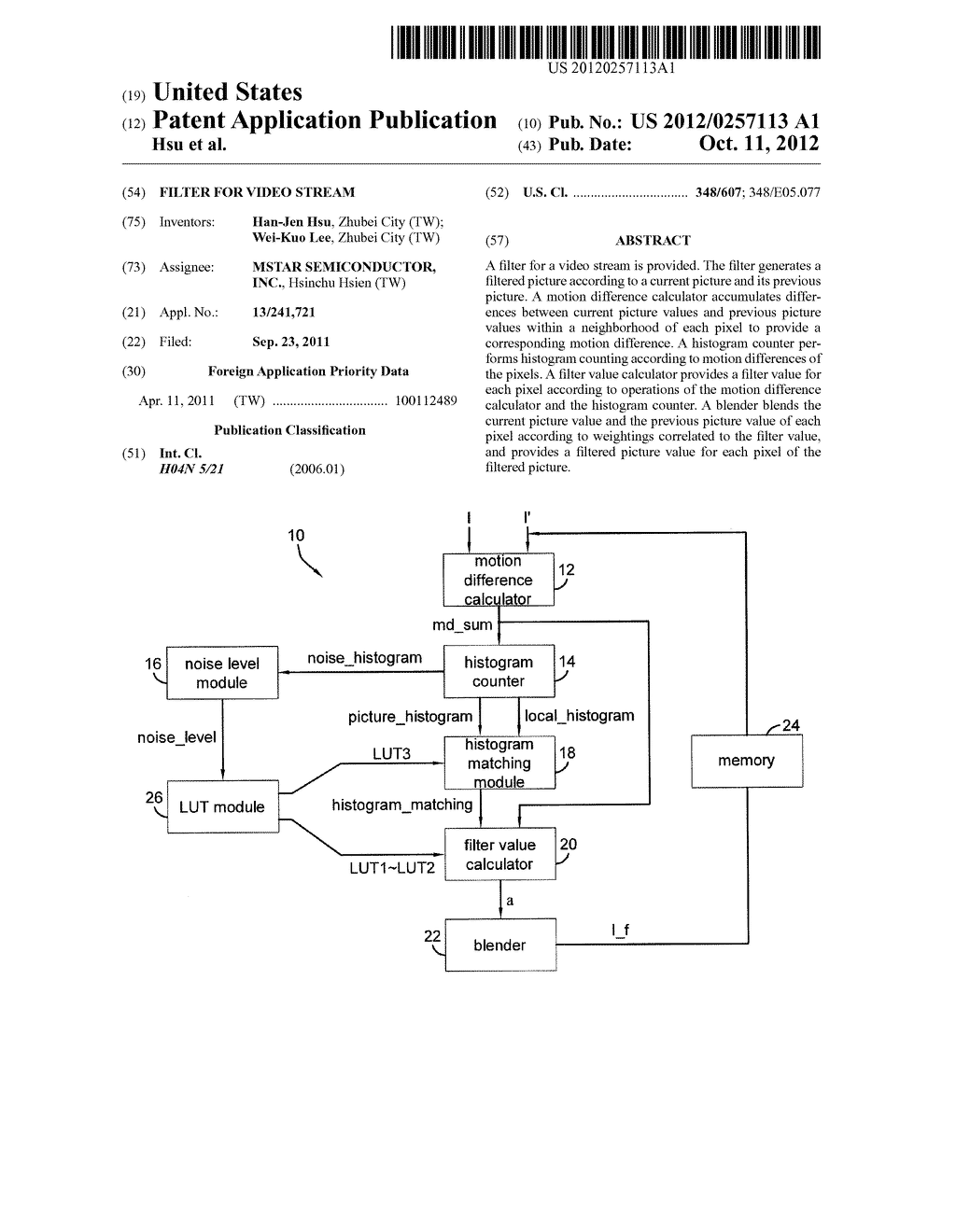 Filter for Video Stream - diagram, schematic, and image 01