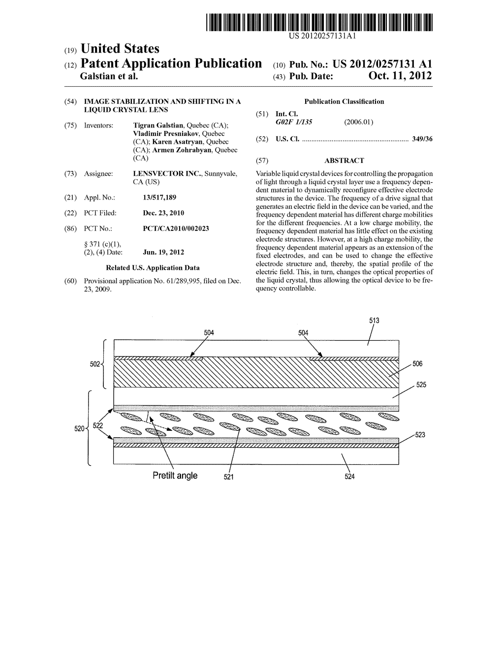 IMAGE STABILIZATION AND SHIFTING IN A LIQUID CRYSTAL LENS - diagram, schematic, and image 01