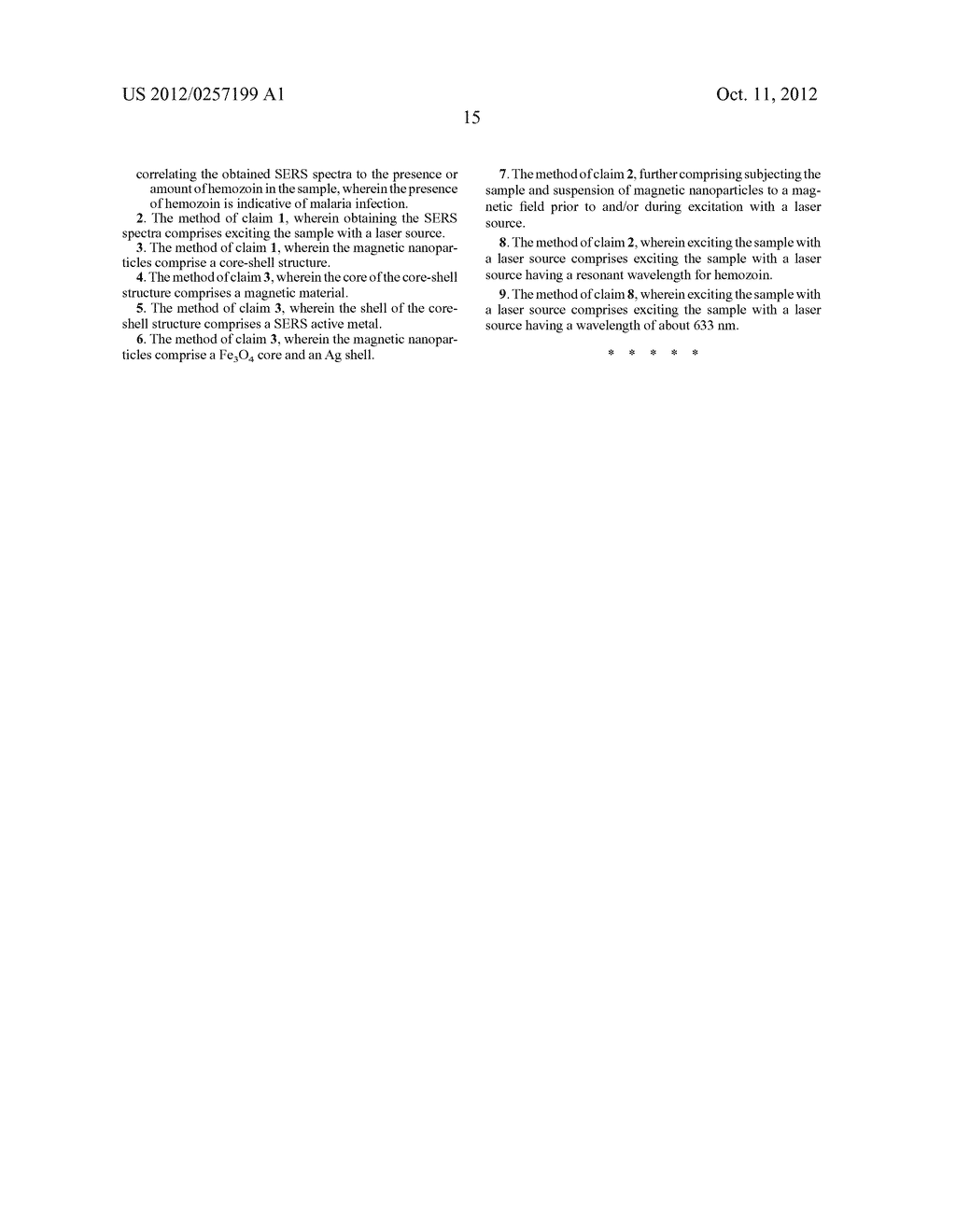 METHOD OF DIAGNOSING MALARIA INFECTION IN A PATIENT BY SURFACE ENHANCED     RESONANCE RAMAN SPECTROSCOPY - diagram, schematic, and image 26