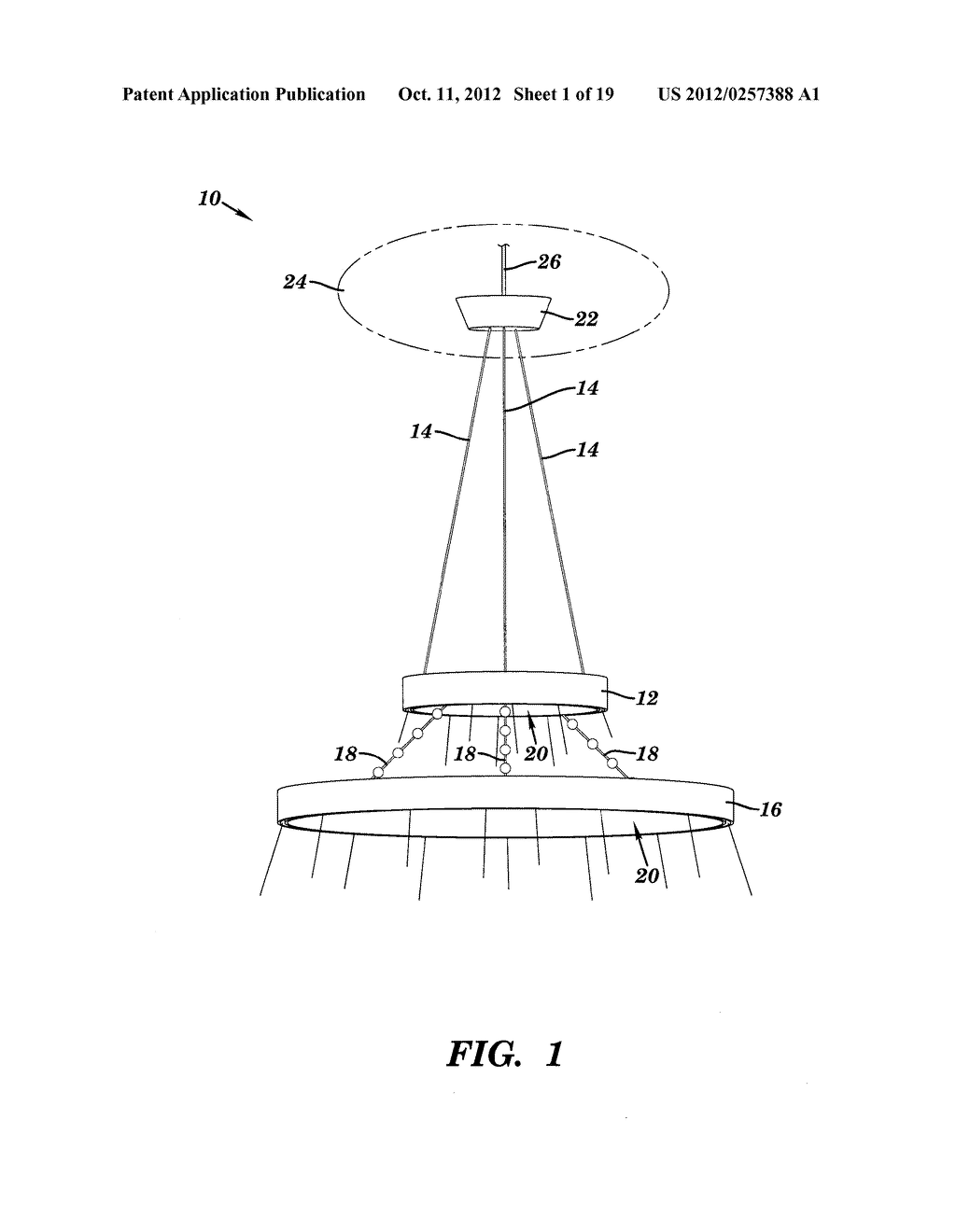 LIGHT FIXTURES, METHODS OF SUSPENDING A PLURALITY OF LIGHT SOURCES, AN     ORNAMENT MOUNTING, AND A METHOD FOR MOUNTING AN ORNAMENT - diagram, schematic, and image 02