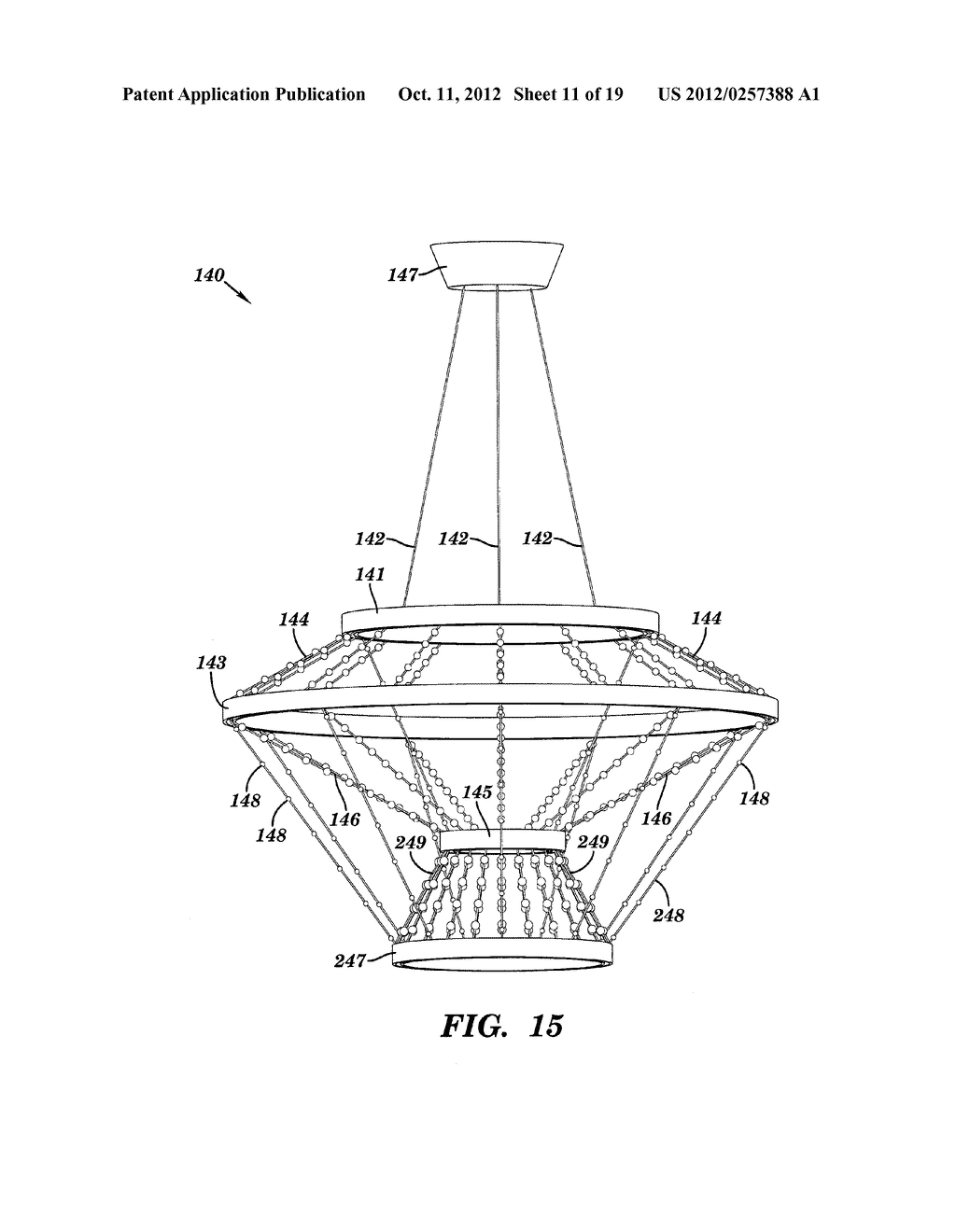 LIGHT FIXTURES, METHODS OF SUSPENDING A PLURALITY OF LIGHT SOURCES, AN     ORNAMENT MOUNTING, AND A METHOD FOR MOUNTING AN ORNAMENT - diagram, schematic, and image 12
