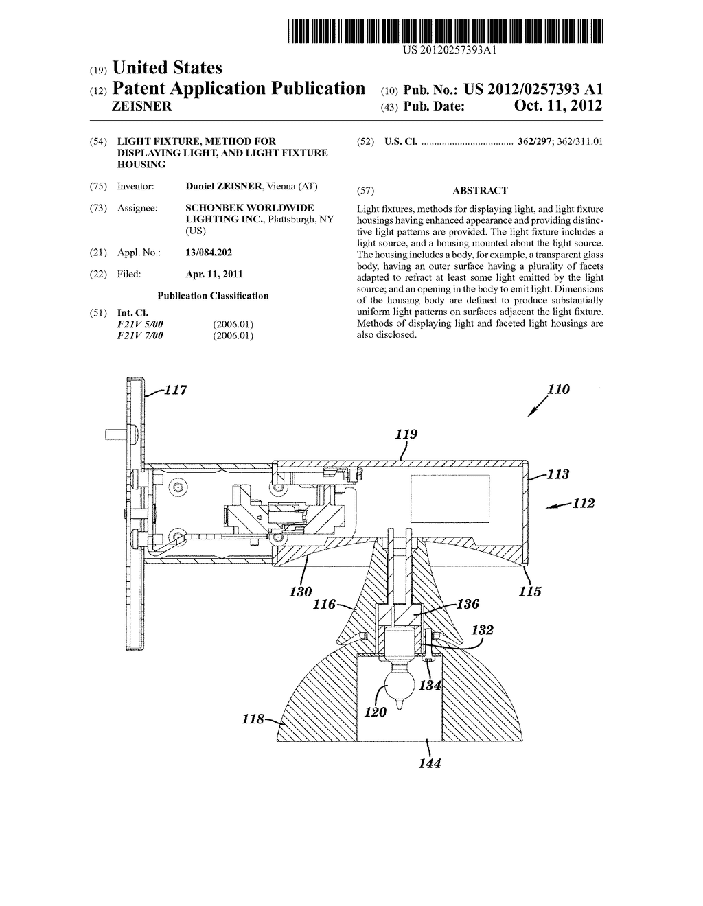 Light Fixture, Method for Displaying Light, and Light Fixture Housing - diagram, schematic, and image 01