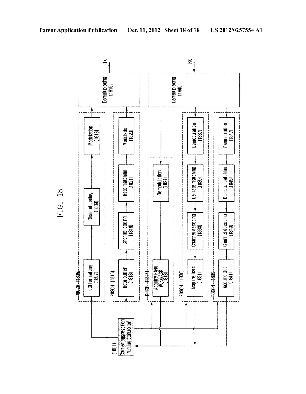METHOD AND APPARATUS FOR DEFINING TRANSCEIVING TIMING OF A PHYSICAL     CHANNEL IN A TDD COMMUNICATION SYSTEM WHICH SUPPORTS CROSS-CARRIER     SCHEDULING - diagram, schematic, and image 19