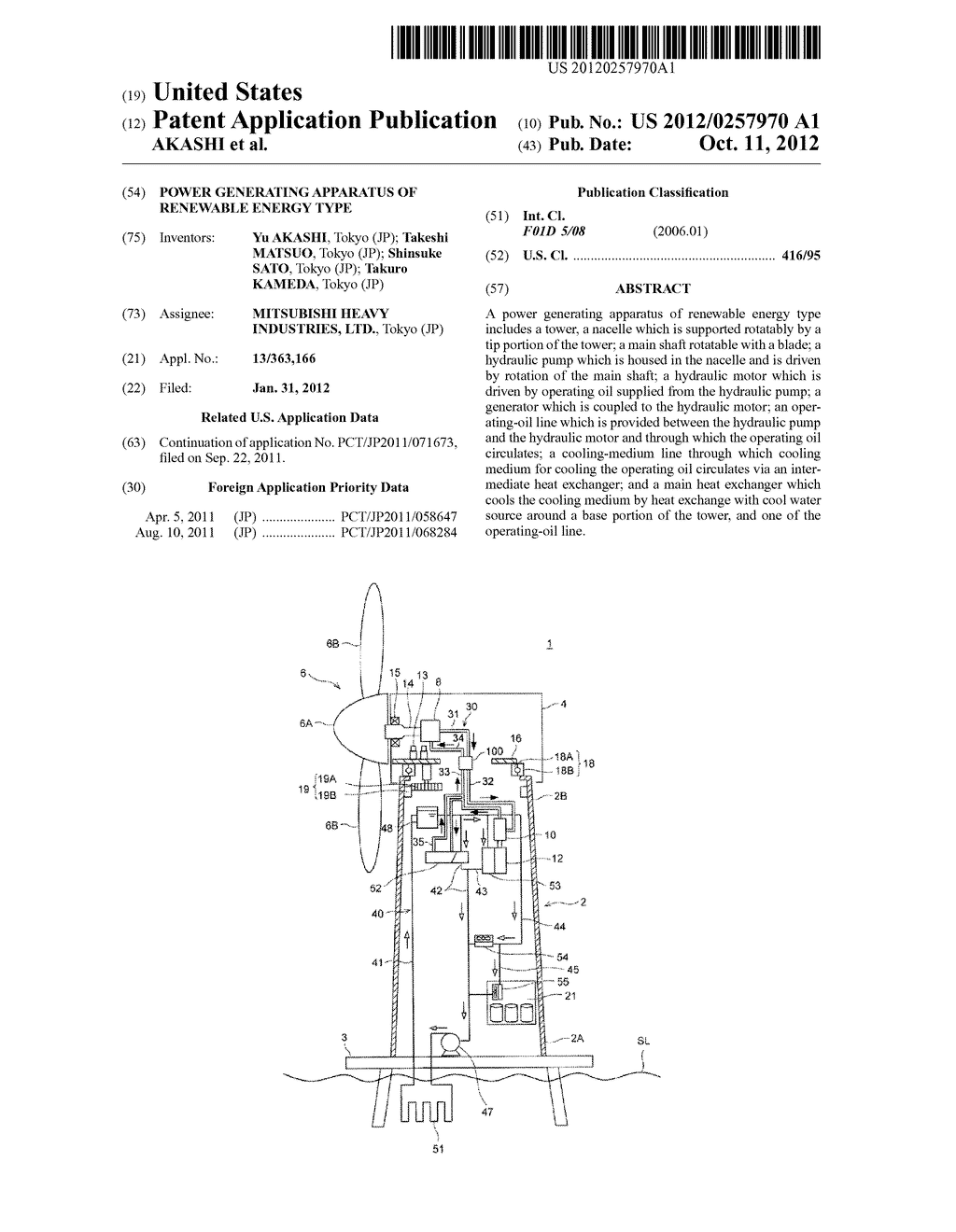 POWER GENERATING APPARATUS OF RENEWABLE ENERGY TYPE - diagram, schematic, and image 01