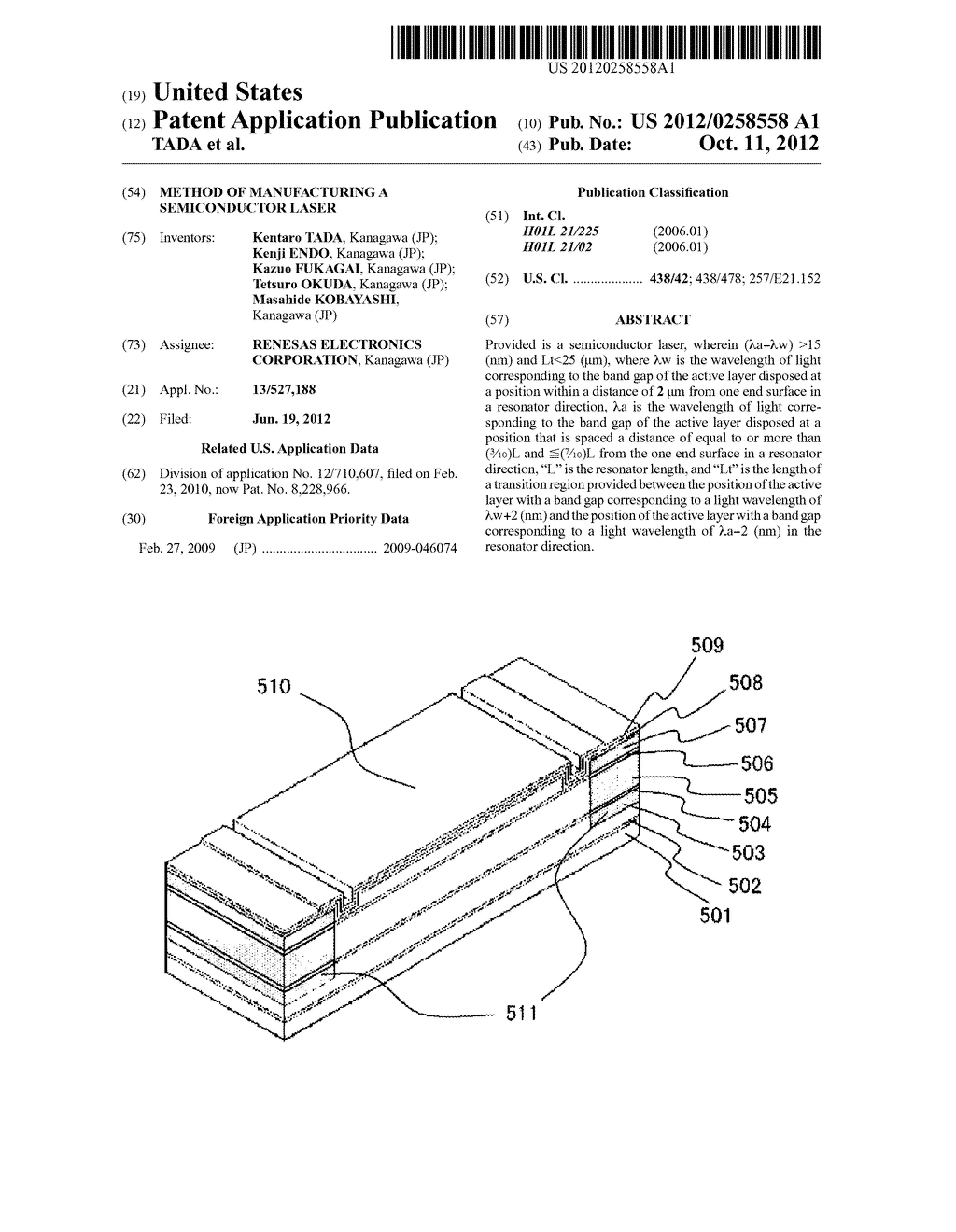 METHOD OF MANUFACTURING A SEMICONDUCTOR LASER - diagram, schematic, and image 01