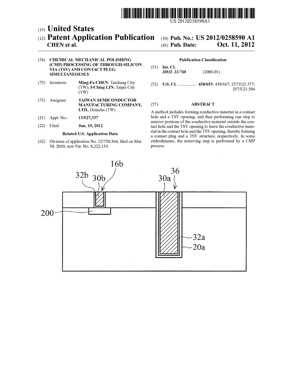 CHEMICAL MECHANICAL POLISHING (CMP) PROCESSING OF THROUGH-SILICON VIA     (TSV) AND CONTACT PLUG SIMULTANEOUSLY - diagram, schematic, and image 01