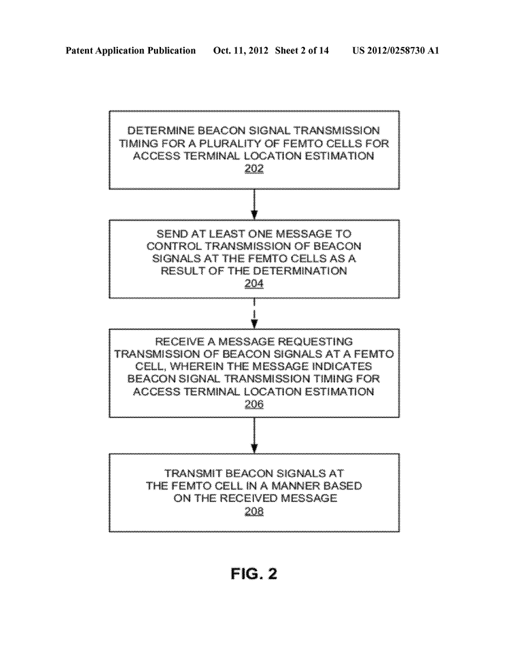 ESTIMATING ACCESS TERMINAL LOCATION BASED ON BEACON SIGNALS FROM FEMTO     CELLS - diagram, schematic, and image 03