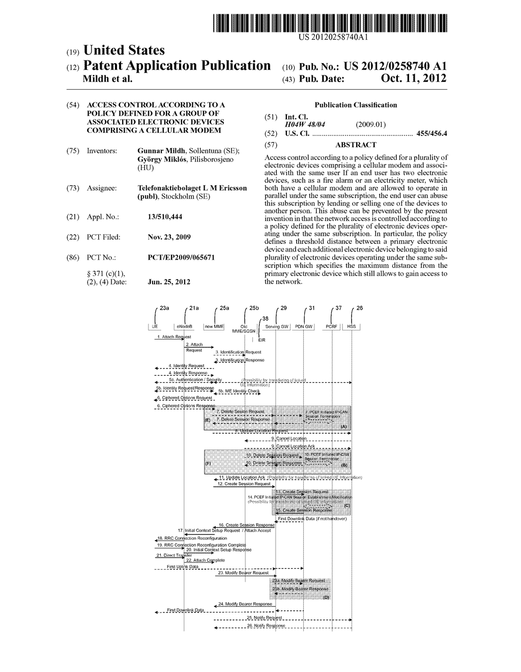 Access Control According to a Policy Defined for a Group of Associated     Electronic Devices Comprising a Cellular Modem - diagram, schematic, and image 01