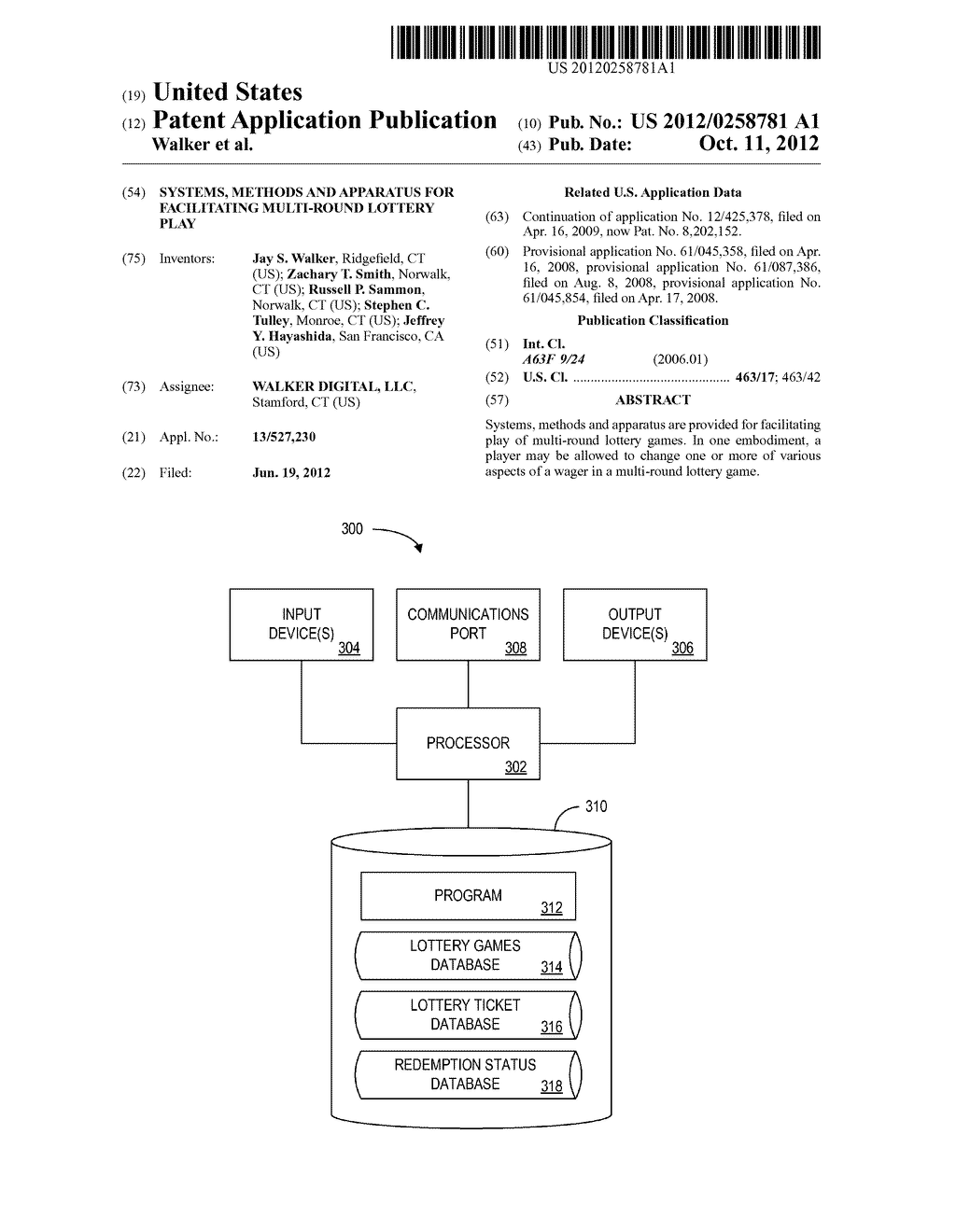 SYSTEMS, METHODS AND APPARATUS FOR FACILITATING MULTI-ROUND LOTTERY PLAY - diagram, schematic, and image 01