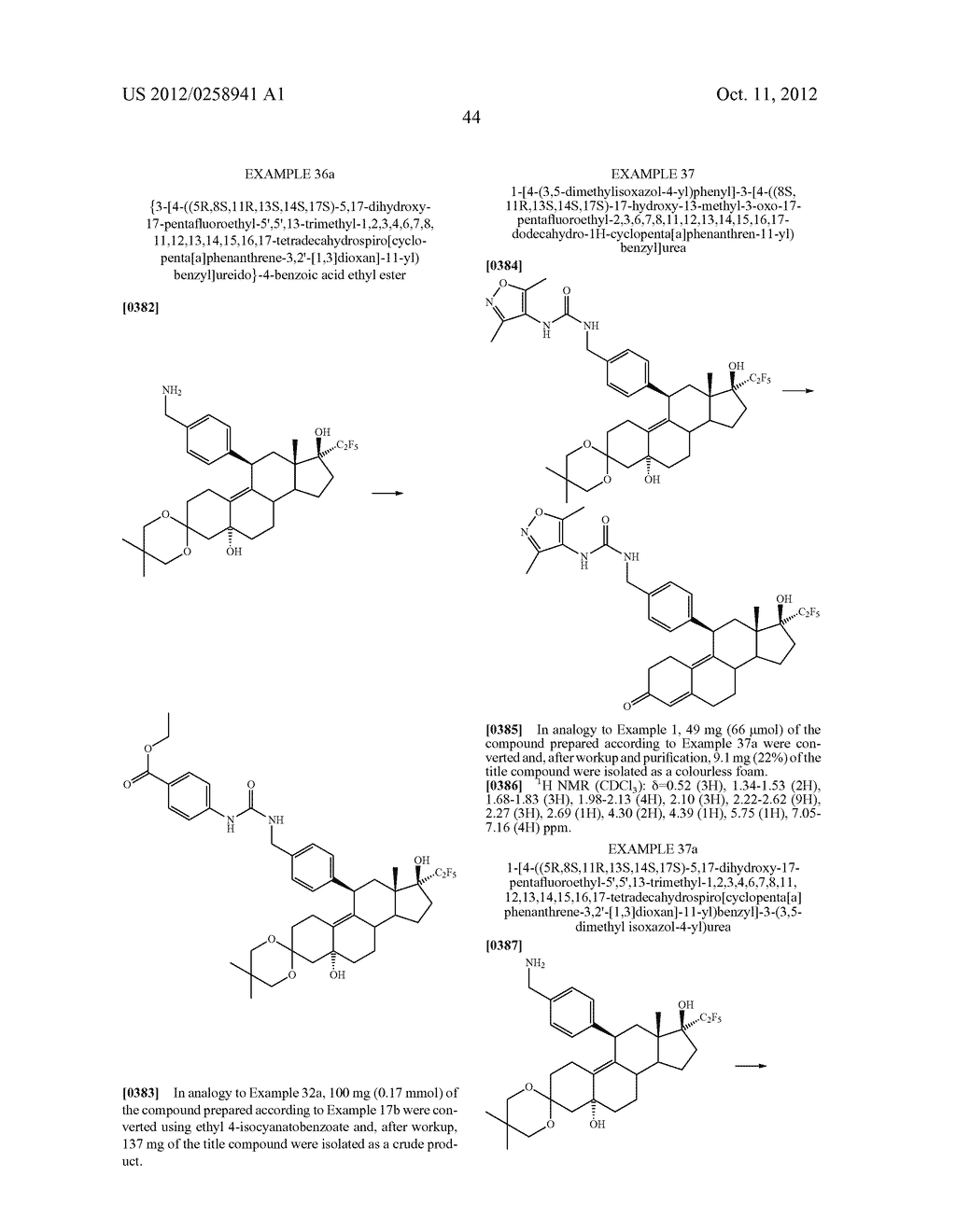 17-HYDROXY-17-PENTAFLUORETHYL-ESTRA-4,9(10)-DIEN-11-ARYL DERIVATIVES,     METHODS FOR THE PRODUCTION THEREOF AND THE USE THEREOF FOR TREATING     DISEASES - diagram, schematic, and image 45