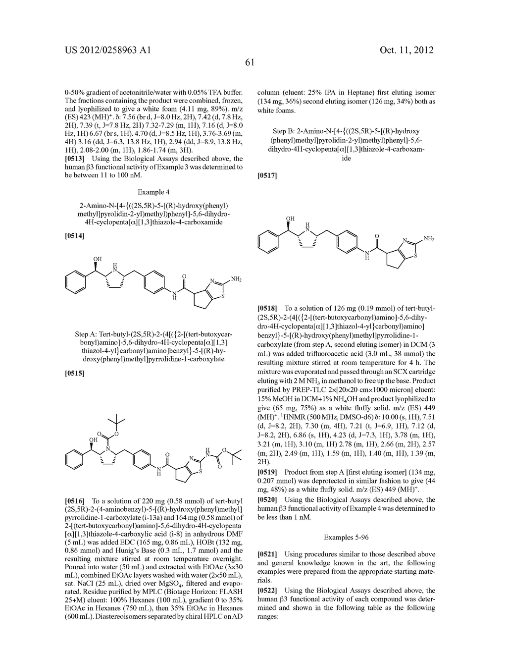 HYDROXYMETHYL PYRROLIDINES AS BETA 3 ADRENERGIC RECEPTOR AGONISTS - diagram, schematic, and image 62