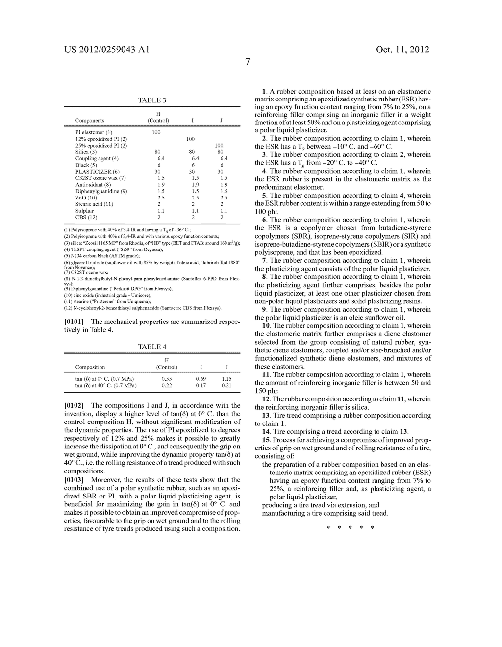 RUBBER COMPOSITION CONTAINING AN EPOXIDIZED SYNTHETIC RUBBER, AND TIRE     TREAD CONTAINING SAME - diagram, schematic, and image 08