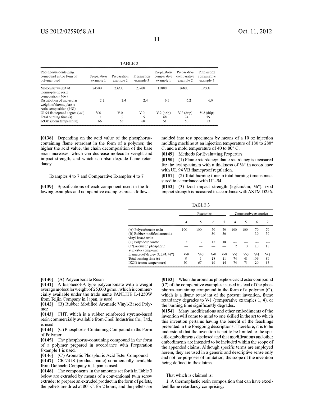 Thermoplastic Resin Composition Comprising a Phosphorus-Containing     Compound in the Form of Polymer, Plastic Molded Article Molded From the     Composition, and Method for Preparing a Phosphorus-Containing Compound in     the Form of Polymer - diagram, schematic, and image 12