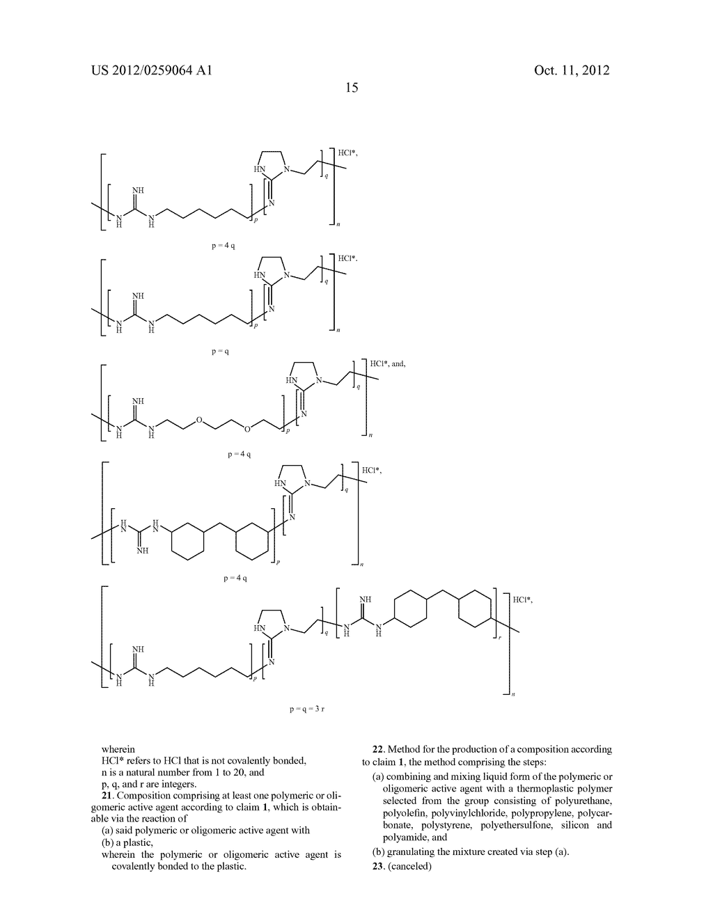 Polymeric or Oligomeric Active Ingredients Having a Biocidal Effect,     Method for the Production Thereof, and Composition Comprising a Polymeric     or Oligomeric Active Ingredient - diagram, schematic, and image 17