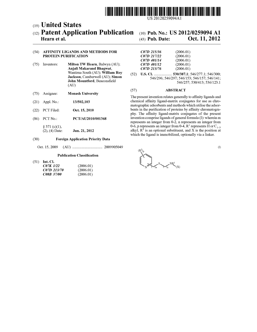 AFFINITY LIGANDS AND METHODS FOR PROTEIN PURIFICATION - diagram, schematic, and image 01