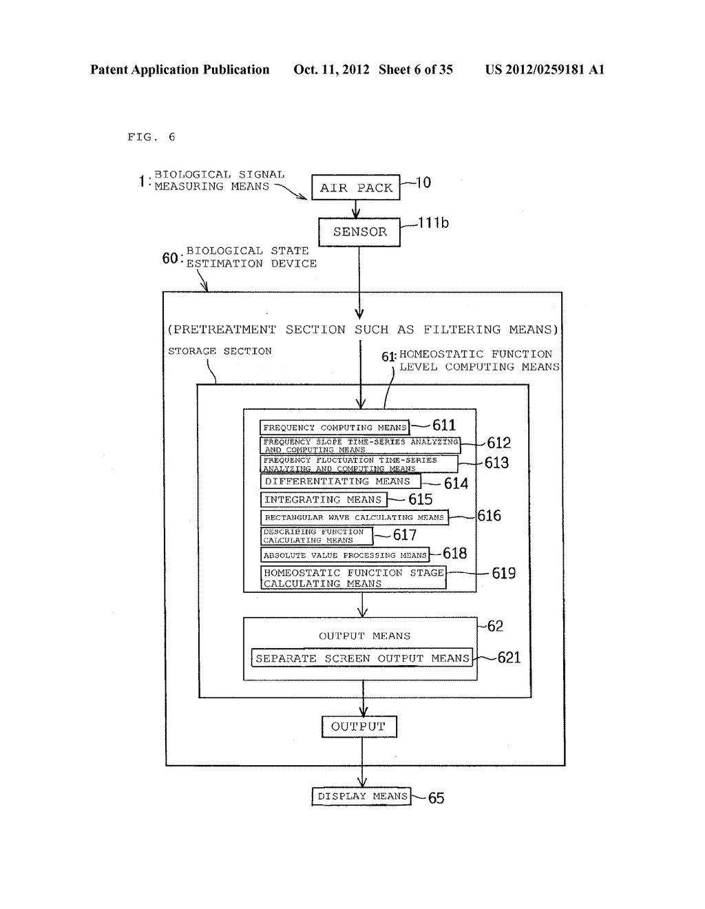 BIOLOGICAL STATE ESTIMATION DEVICE, BIOLOGICAL STATE ESTIMATION SYSTEM,     AND COMPUTER PROGRAM - diagram, schematic, and image 07