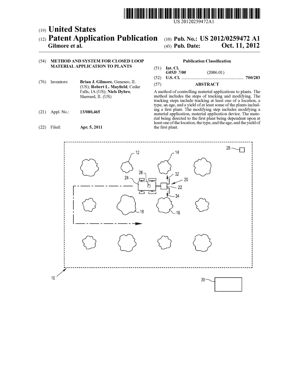 METHOD AND SYSTEM FOR CLOSED LOOP MATERIAL APPLICATION TO PLANTS - diagram, schematic, and image 01