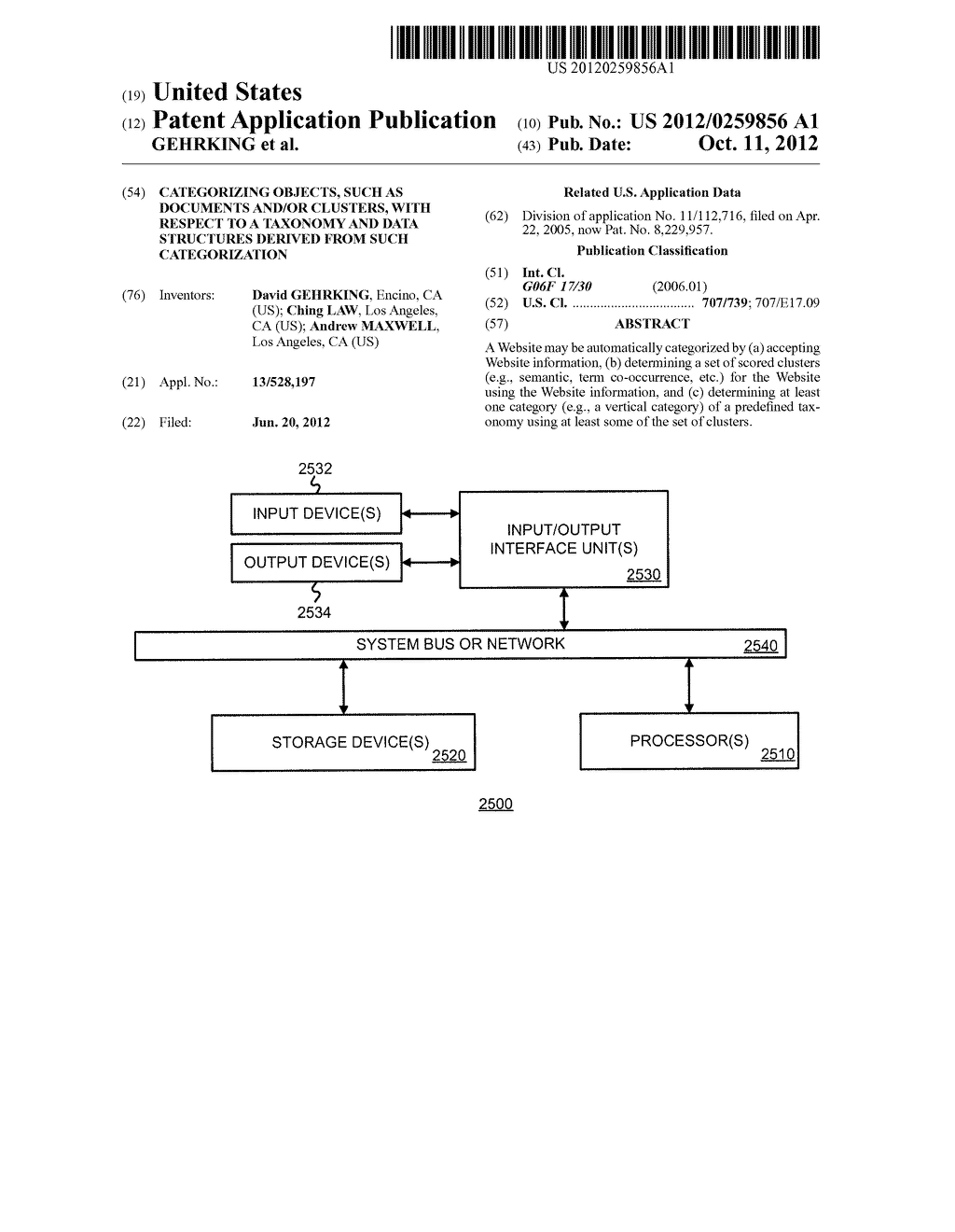 CATEGORIZING OBJECTS, SUCH AS DOCUMENTS AND/OR CLUSTERS, WITH RESPECT TO A     TAXONOMY AND DATA STRUCTURES DERIVED FROM SUCH CATEGORIZATION - diagram, schematic, and image 01