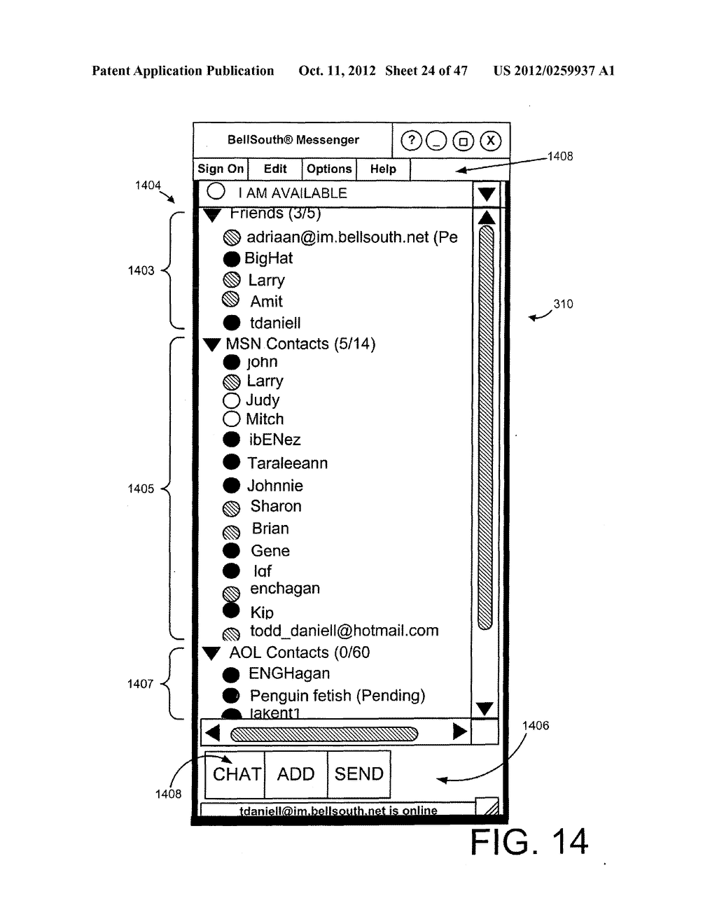 INITIATING INSTANT MESSAGING (IM) CHAT SESSIONS FROM EMAIL MESSAGES - diagram, schematic, and image 25