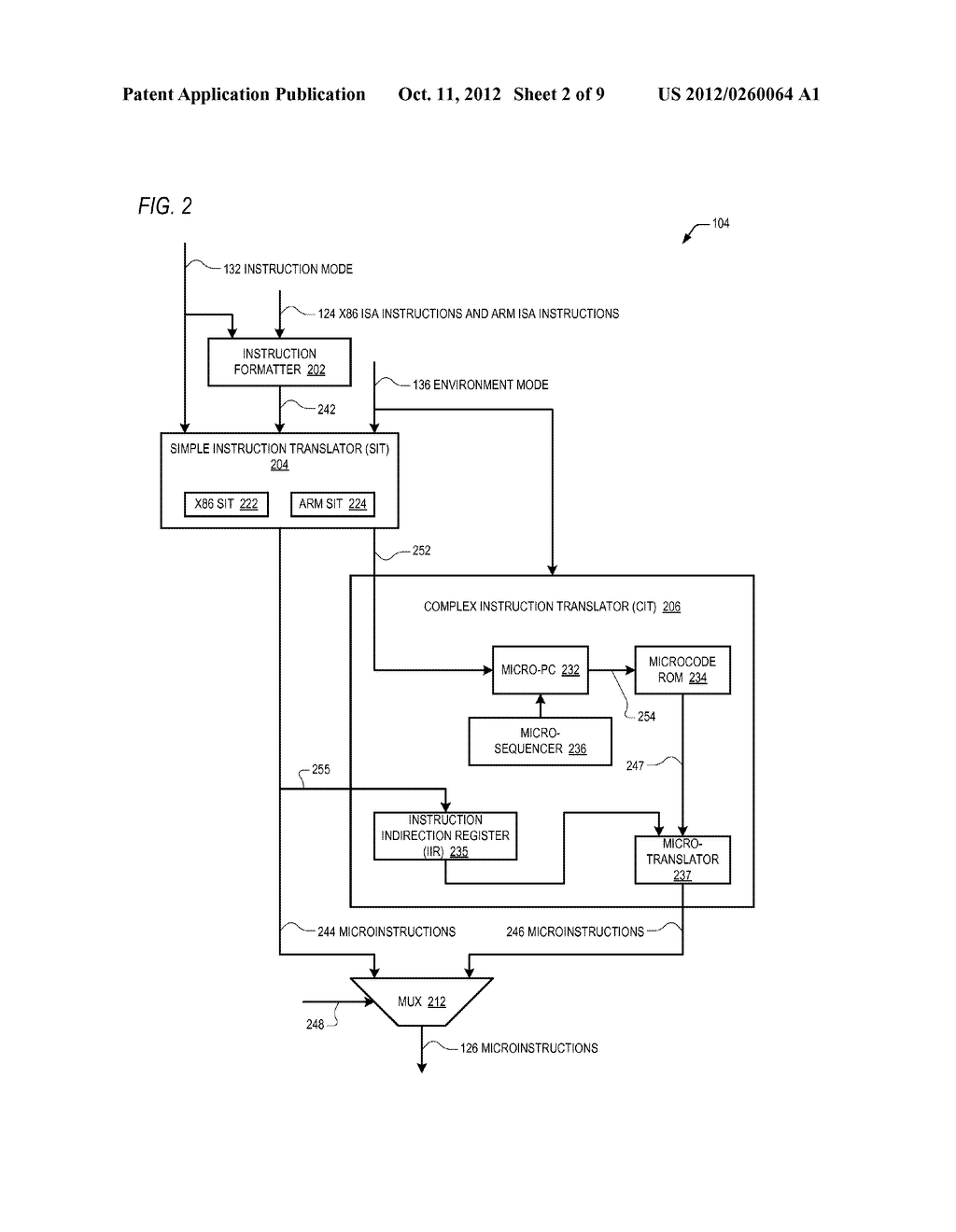 HETEROGENEOUS ISA MICROPROCESSOR WITH SHARED HARDWARE ISA REGISTERS - diagram, schematic, and image 03