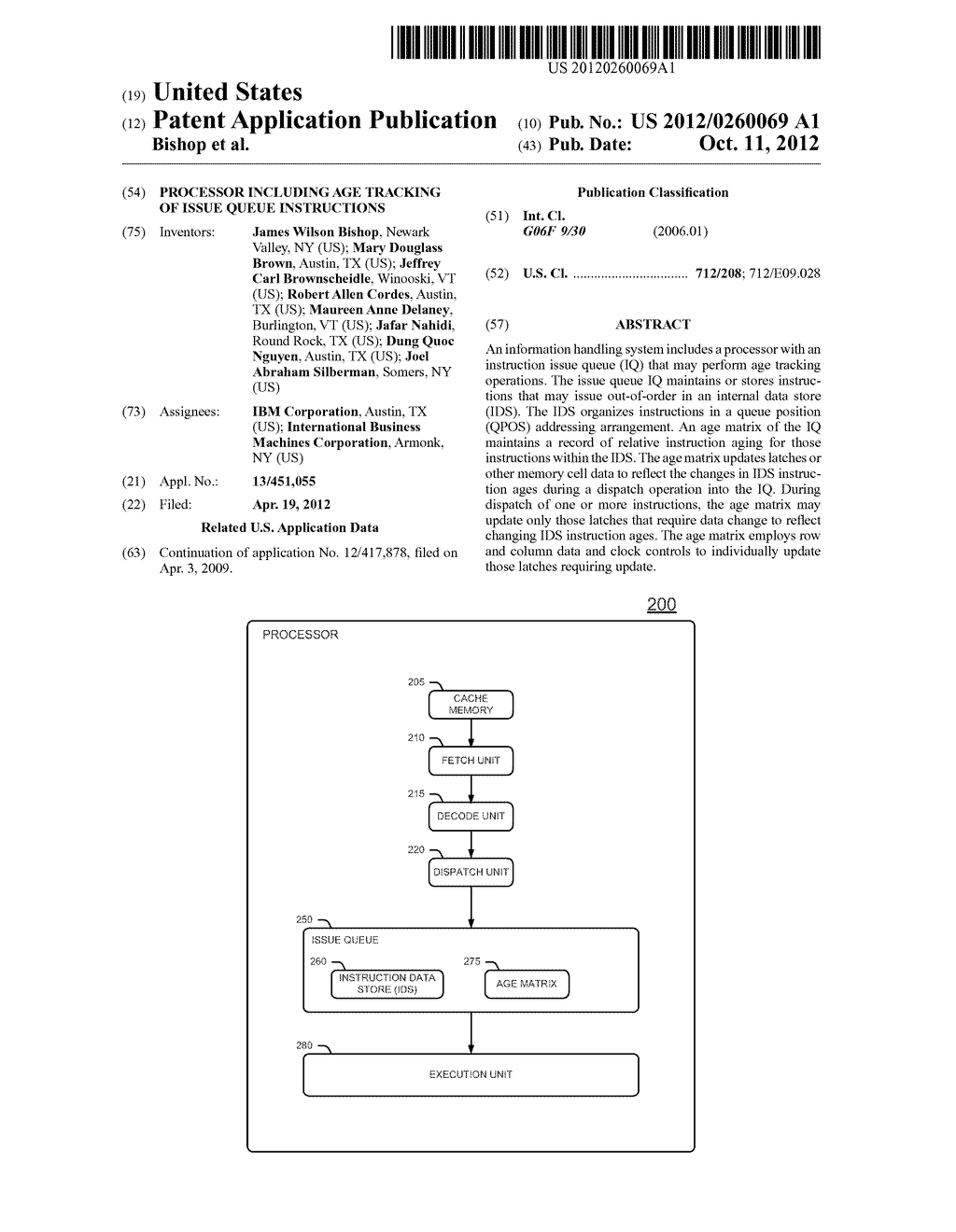 Processor Including Age Tracking of Issue Queue Instructions - diagram, schematic, and image 01