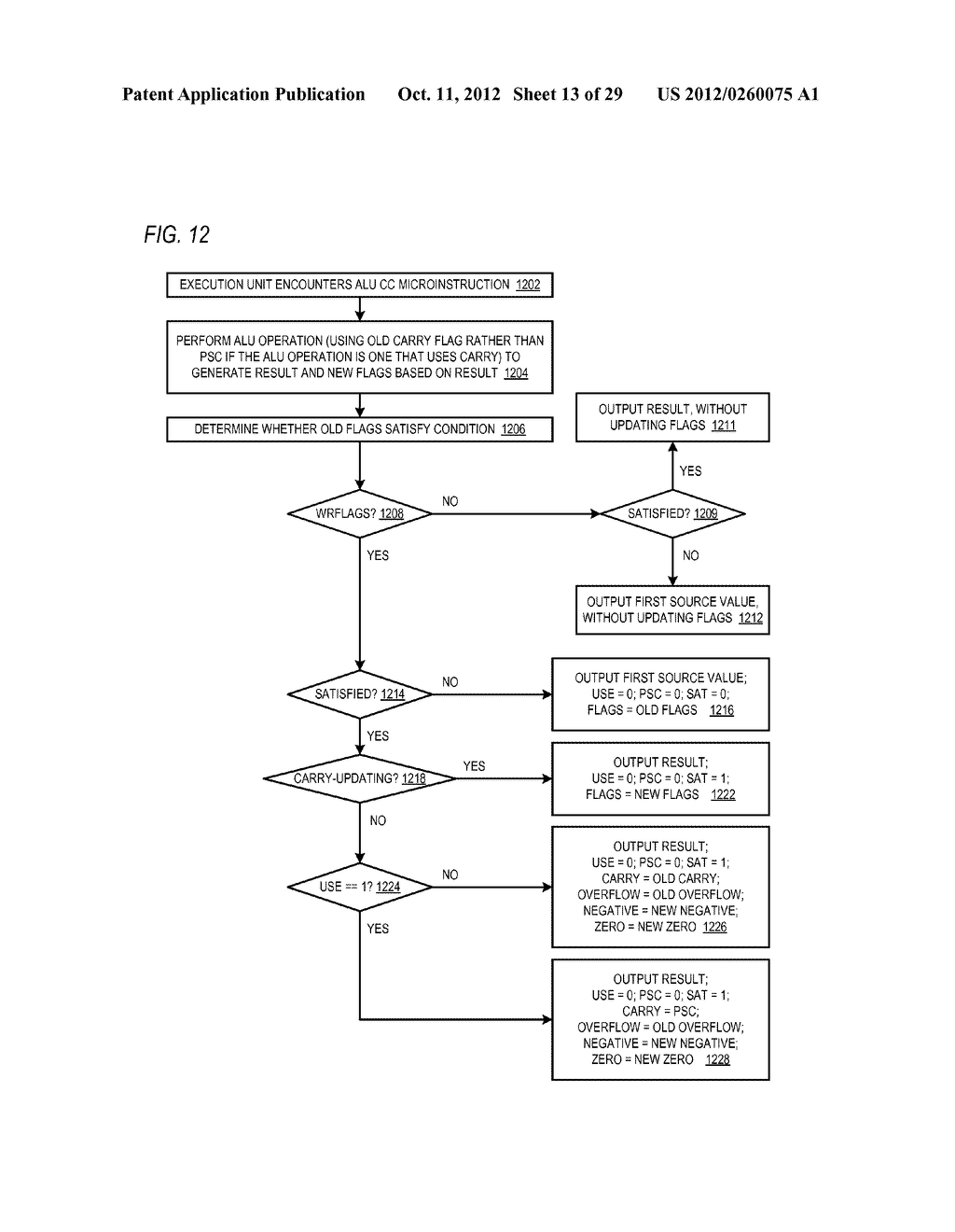 CONDITIONAL ALU INSTRUCTION PRE-SHIFT-GENERATED CARRY FLAG PROPAGATION     BETWEEN MICROINSTRUCTIONS IN READ-PORT LIMITED REGISTER FILE     MICROPROCESSOR - diagram, schematic, and image 14