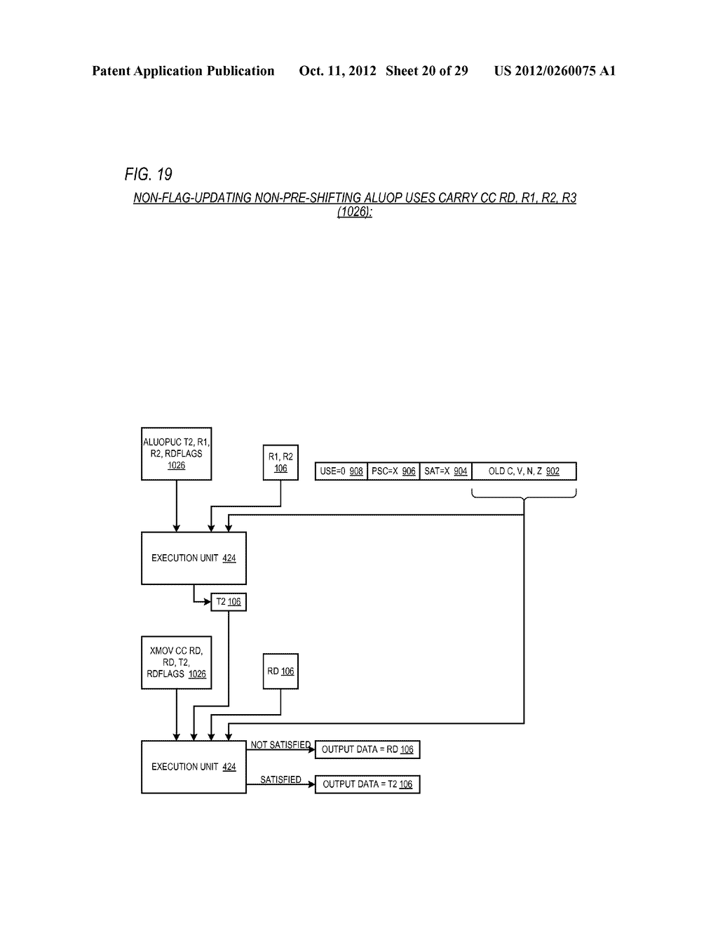 CONDITIONAL ALU INSTRUCTION PRE-SHIFT-GENERATED CARRY FLAG PROPAGATION     BETWEEN MICROINSTRUCTIONS IN READ-PORT LIMITED REGISTER FILE     MICROPROCESSOR - diagram, schematic, and image 21