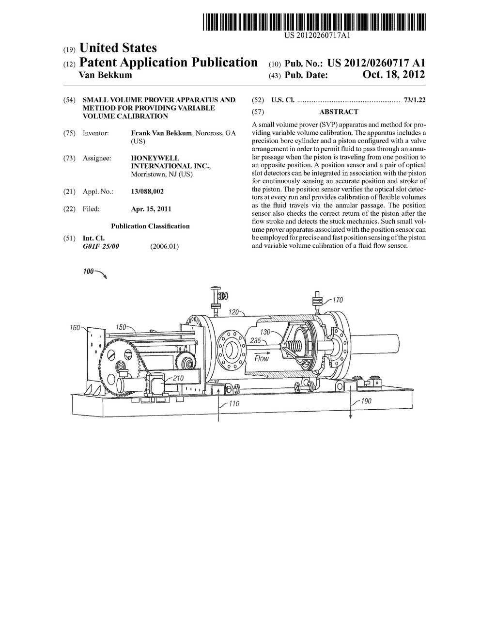 SMALL VOLUME PROVER APPARATUS AND METHOD FOR PROVIDING VARIABLE VOLUME     CALIBRATION - diagram, schematic, and image 01