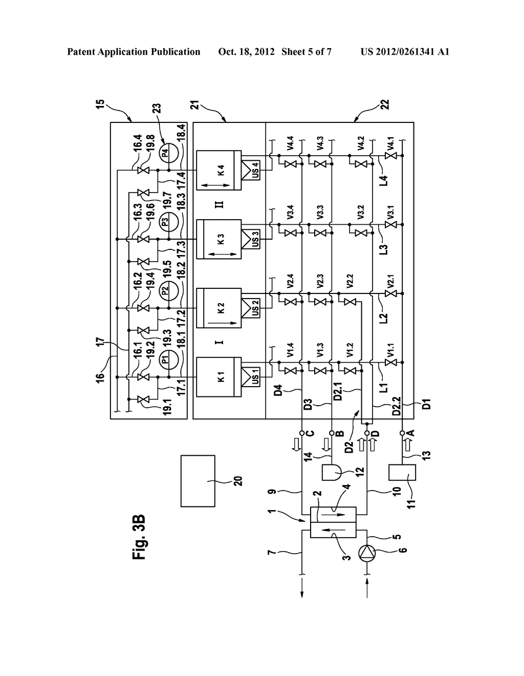 Device and method for conveying a fluid to a filter unit of a medical     treatment apparatus - diagram, schematic, and image 06