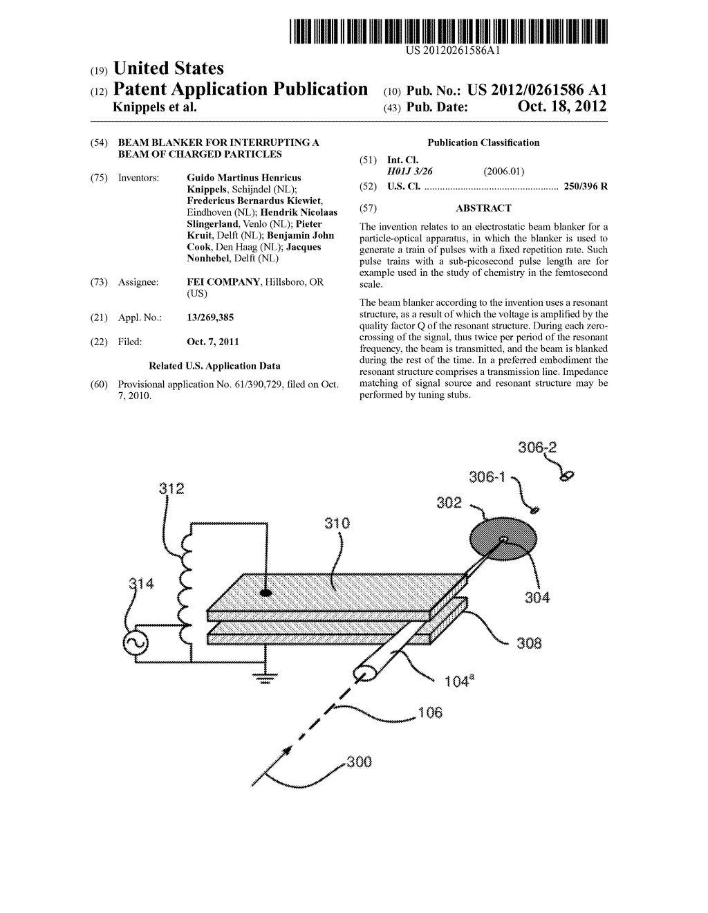 Beam Blanker for Interrupting a Beam of Charged Particles - diagram, schematic, and image 01