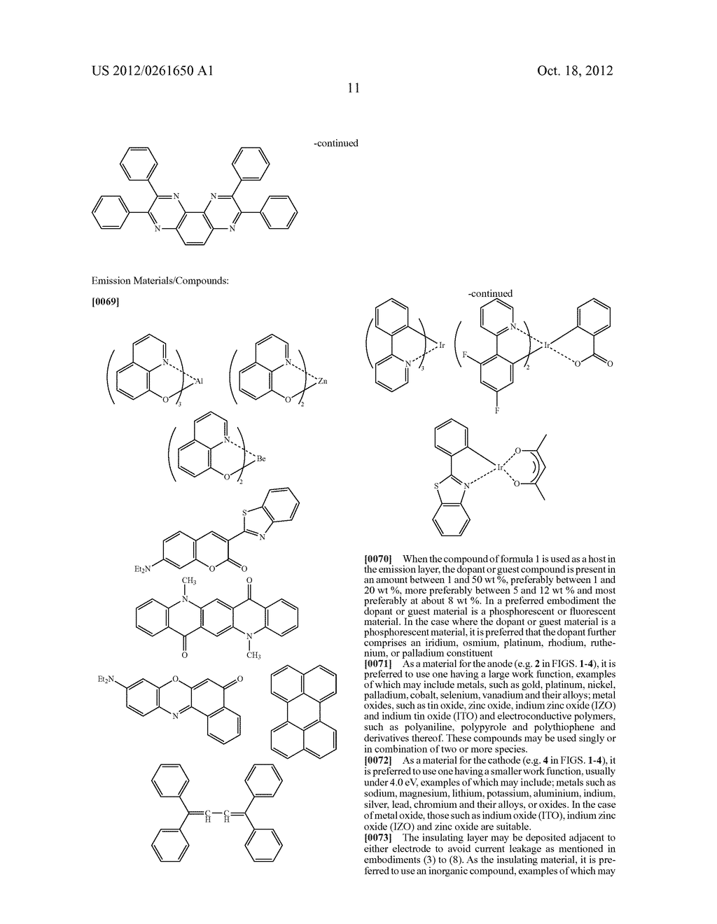 ORGANIC ELECTROLUMINESCENT DEVICE - diagram, schematic, and image 15