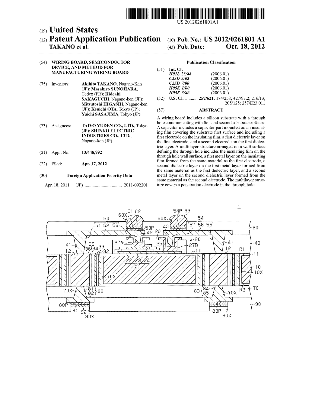 Wiring Board, Semiconductor Device, and Method for Manufacturing Wiring     Board - diagram, schematic, and image 01