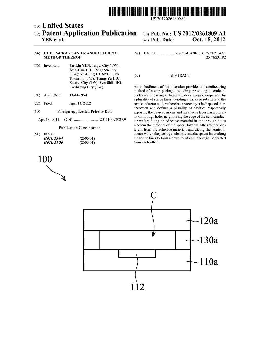 CHIP PACKAGE AND MANUFACTURING METHOD THEREOF - diagram, schematic, and image 01