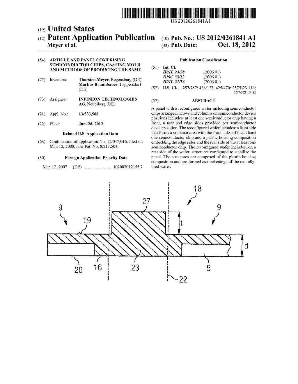 Article and Panel Comprising Semiconductor Chips, Casting Mold and Methods     of Producing the Same - diagram, schematic, and image 01