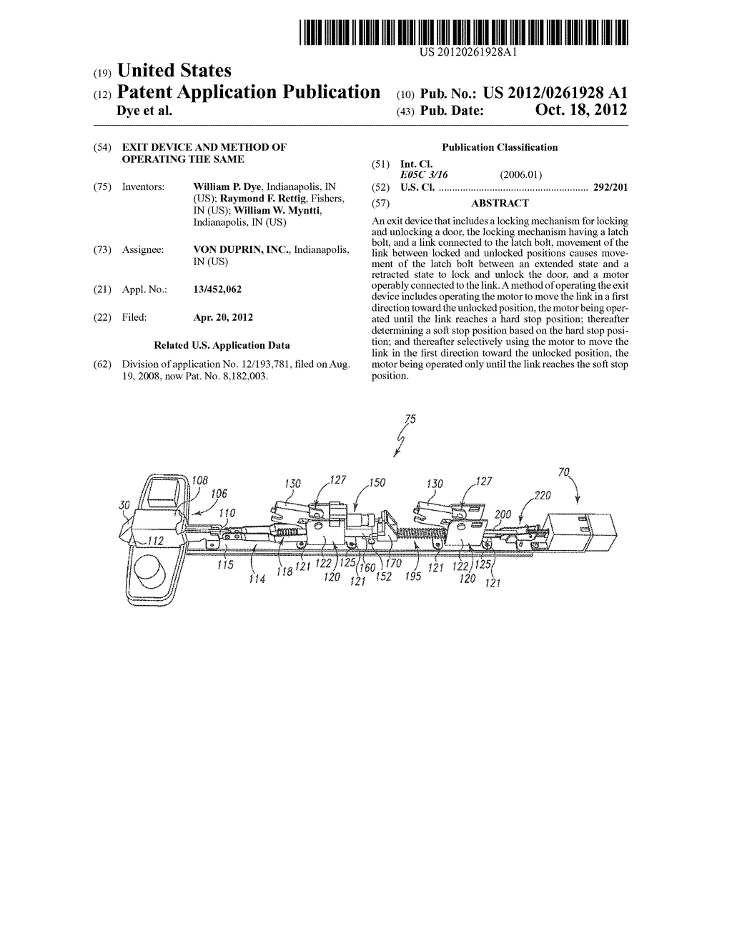 EXIT DEVICE AND METHOD OF OPERATING THE SAME - diagram, schematic, and image 01