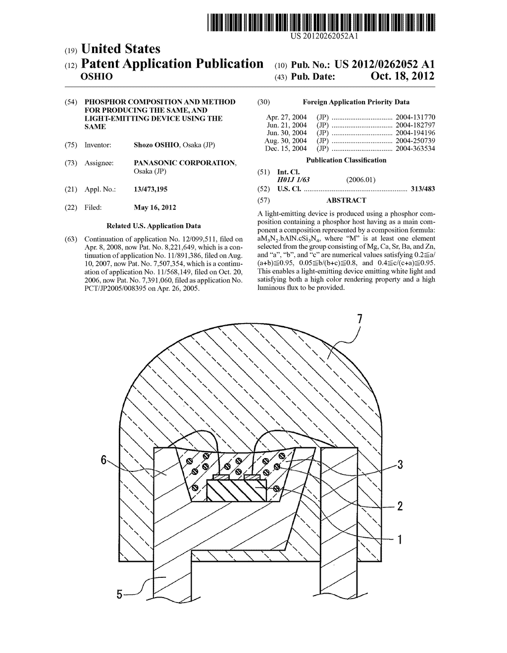 PHOSPHOR COMPOSITION AND METHOD FOR PRODUCING THE SAME, AND LIGHT-EMITTING     DEVICE USING THE SAME - diagram, schematic, and image 01