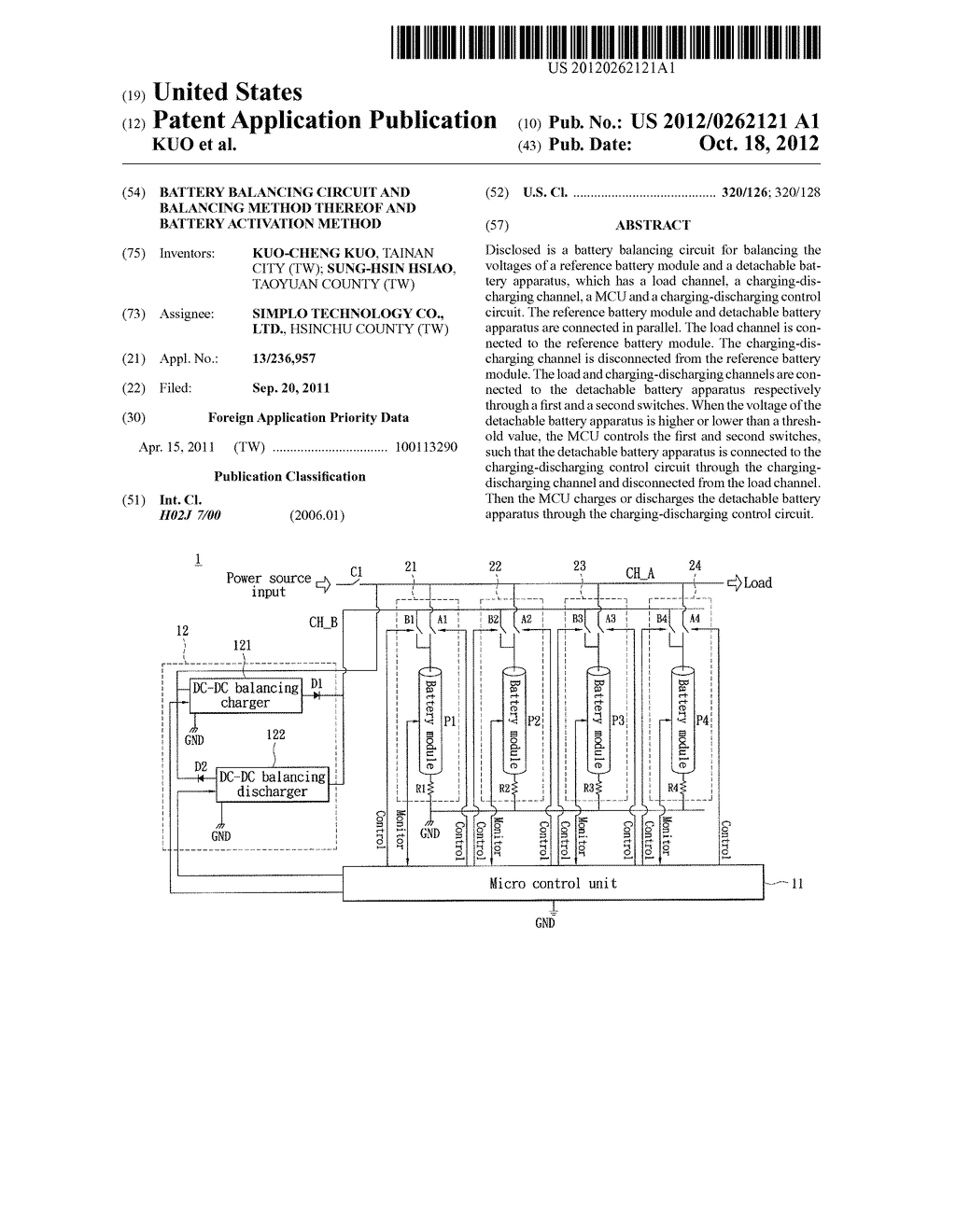 BATTERY BALANCING CIRCUIT AND BALANCING METHOD THEREOF AND BATTERY     ACTIVATION METHOD - diagram, schematic, and image 01