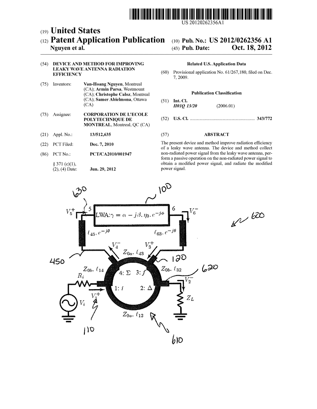 DEVICE AND METHOD FOR IMPROVING LEAKY WAVE ANTENNA RADIATION EFFICIENCY - diagram, schematic, and image 01